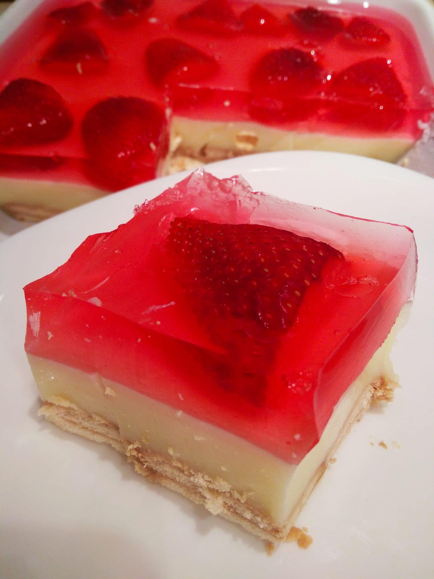 μπισκοτόγλυκο-με-ζελέ φράουλας-συνταγή-