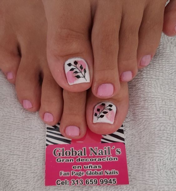 ροζ-και-λευκό-πεντικιούρ-με-λουλούδια-ιδέες- ροζ-και-λευκό-πεντικιούρ-με-λουλούδια-ιδέες-