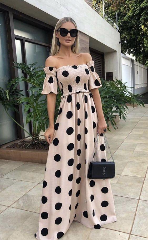 ροζ-πουά φόρεμα-για-τον-Μάιο 2022-ιδέες-