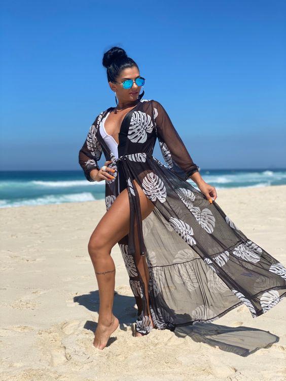 μαύρο-φλοράλ καφτάνι-ιδέες-για-το-Καλοκαίρι 2022-