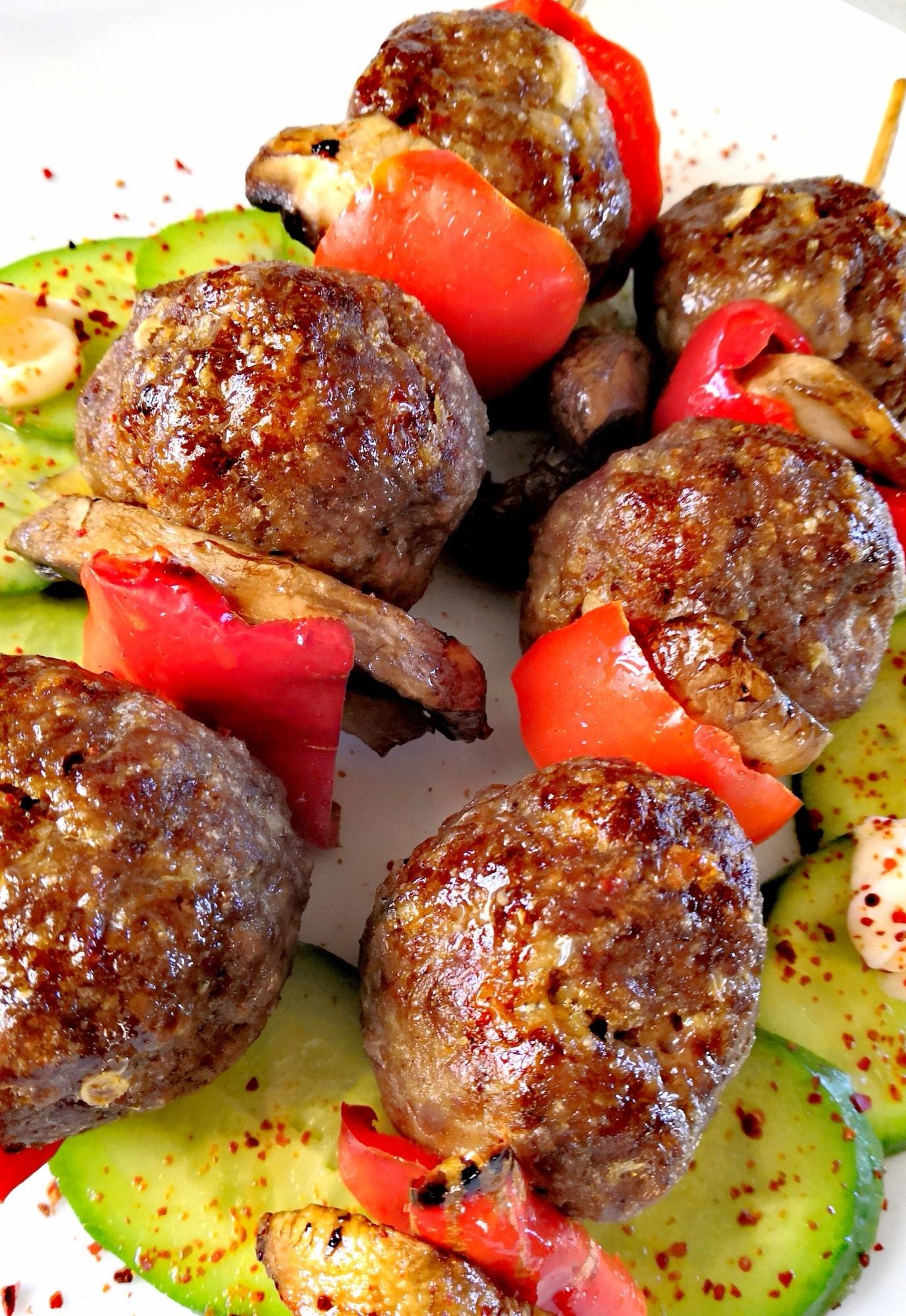 Κεφτεδάκια -σουβλάκι -στον- φούρνο-