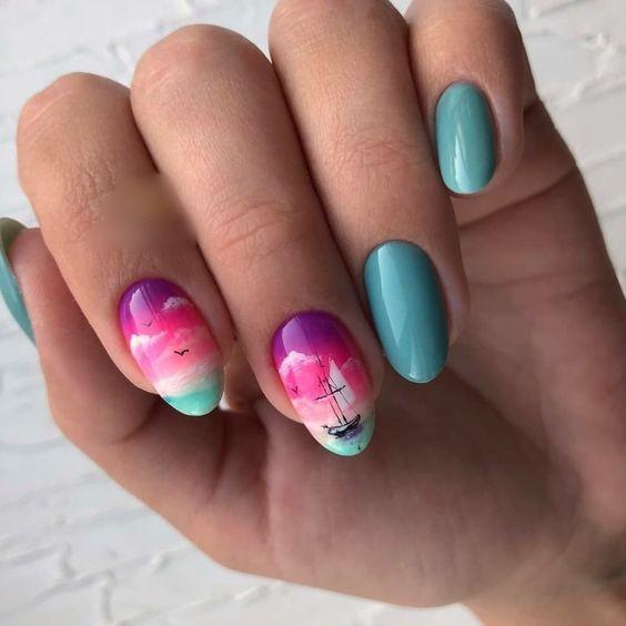 Νύχια με θαλασσινά σχέδια: 17 ιδέες