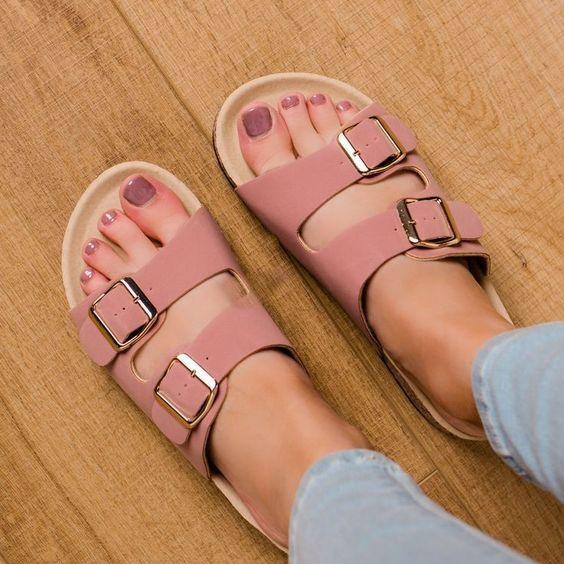 ροζ-σανδάλια-σαν-αντρικές παντόφλες-ιδέες-
