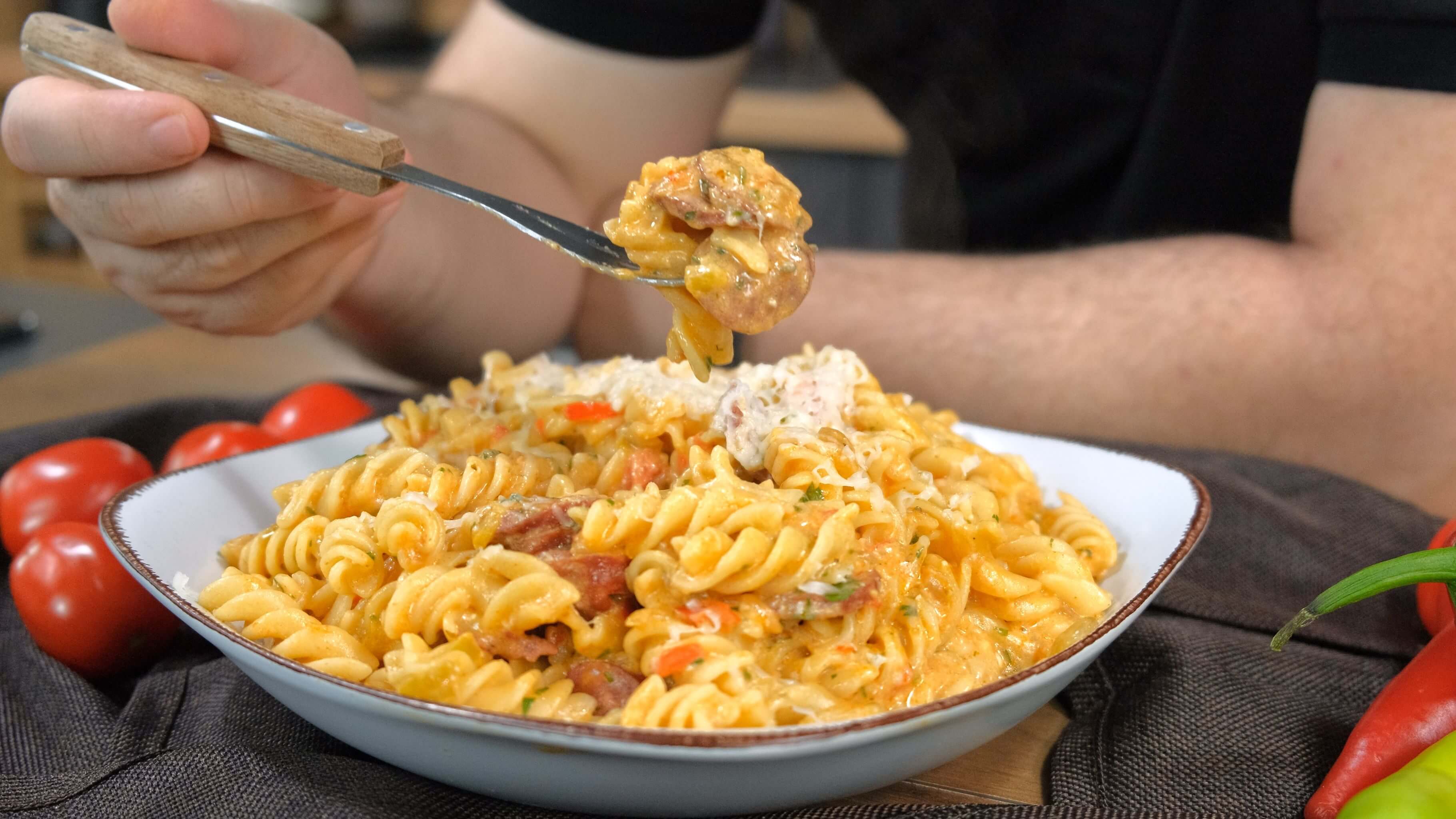 βίδες-με-φέτα-λουκάνικα-και-πιπεριές-