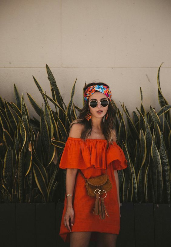πορτοκαλί-boho φόρεμα-ιδέες-Καλοκαίρι 2022-