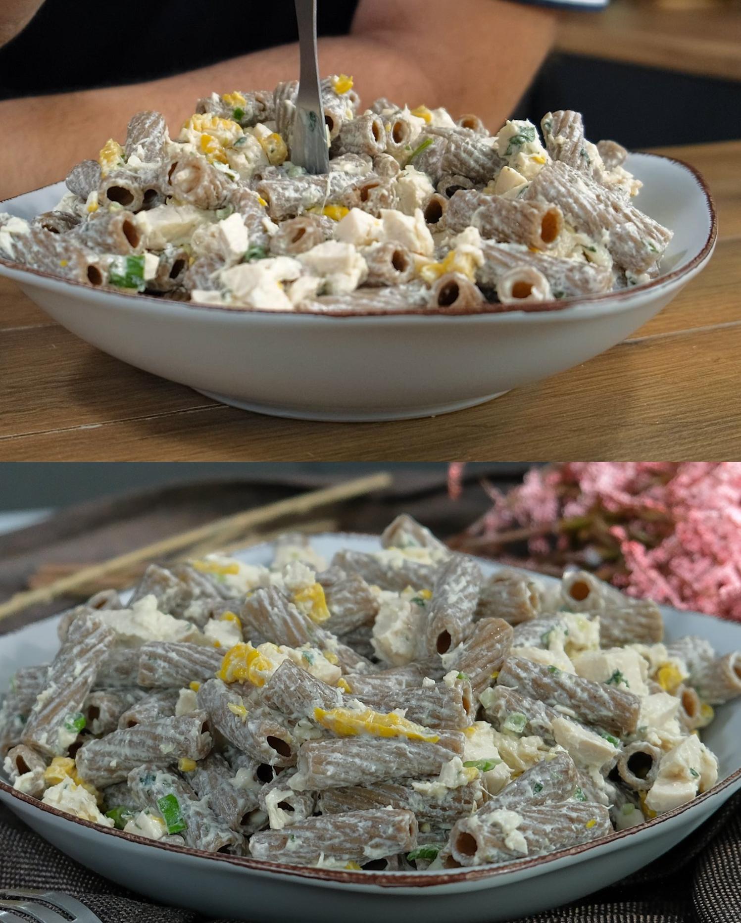 Light μακαρονοσαλάτα με κοτόπουλο και γιαούρτι