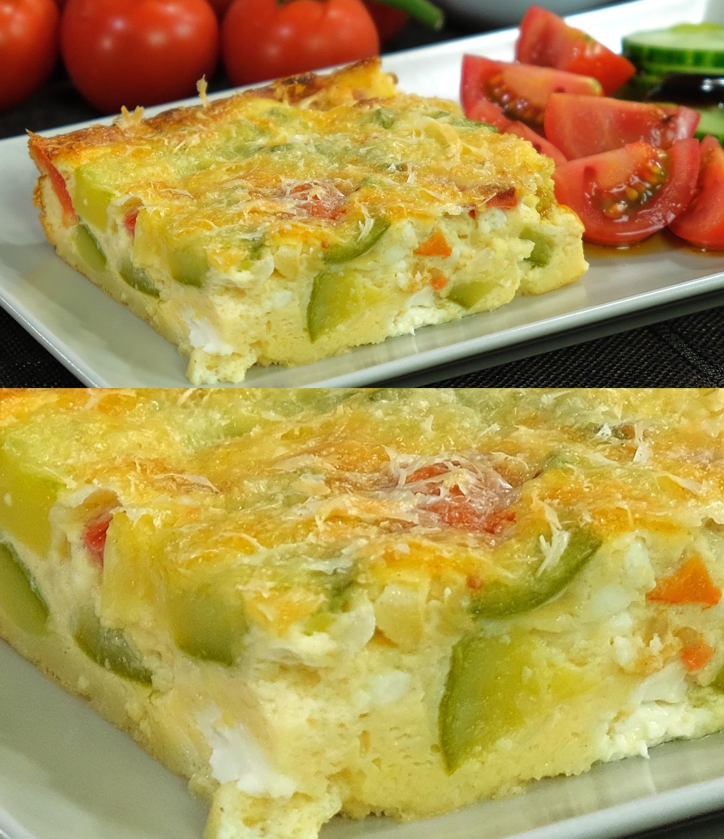 Γρήγορο φαγητό για το καλοκαίρι : Σουφλέ με Κολοκυθάκια και ντοματίνια