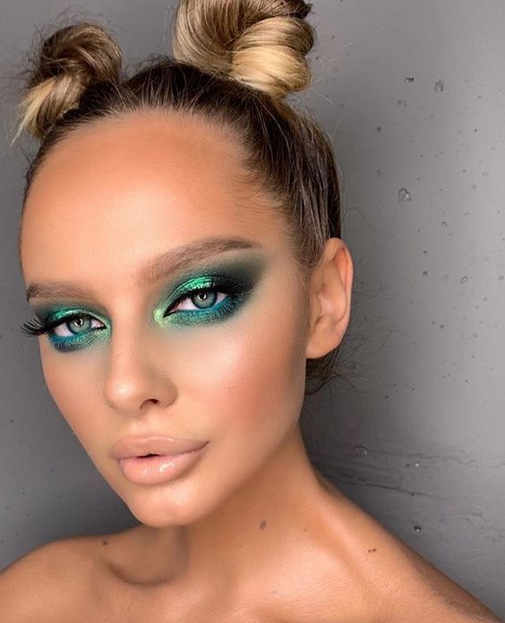 πράσινη σκιά-με-γκλίτερ-ιδέες-