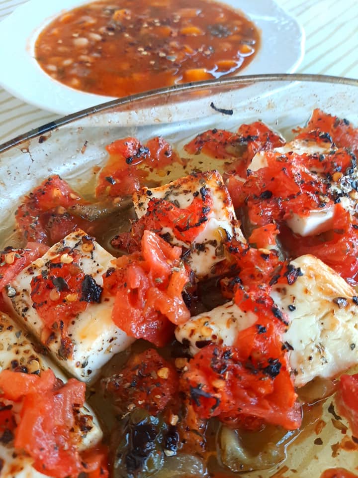 Φέτα -ψητή- με- ντομάτα-