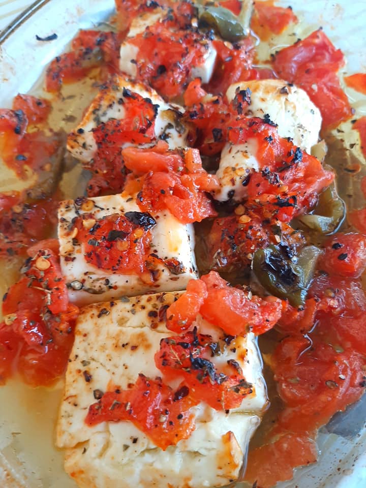 Φέτα -ψητή- με- ντομάτα-