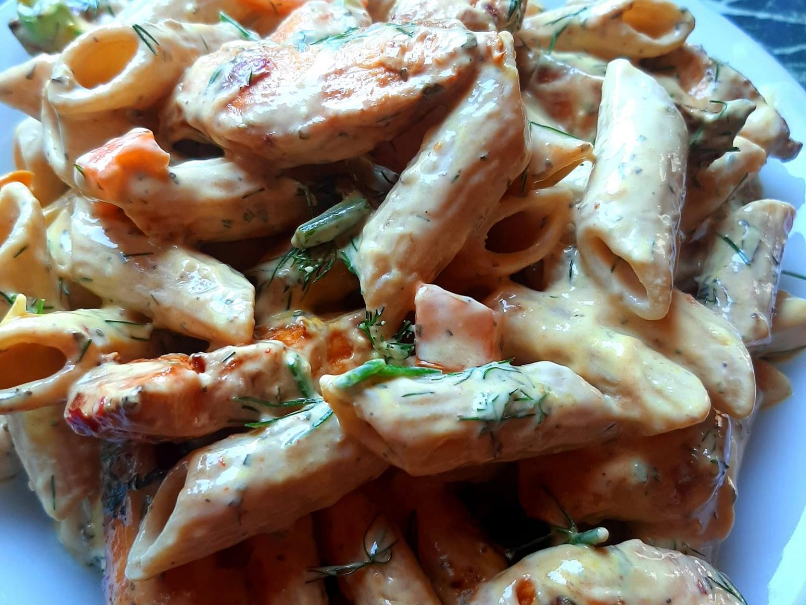 Μακαρονοσαλάτα- με- κοτόπουλο- και -γιαούρτι- Μακαρονοσαλάτα- με- κοτόπουλο- και -γιαούρτι-