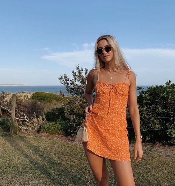 ιδέες-για-πορτοκαλί φόρεμα-το-Καλοκαίρι 2022-