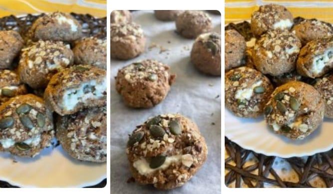 Υγιεινά -τυροπιτάκια- ολικής- με- τυρί- κρέμα-