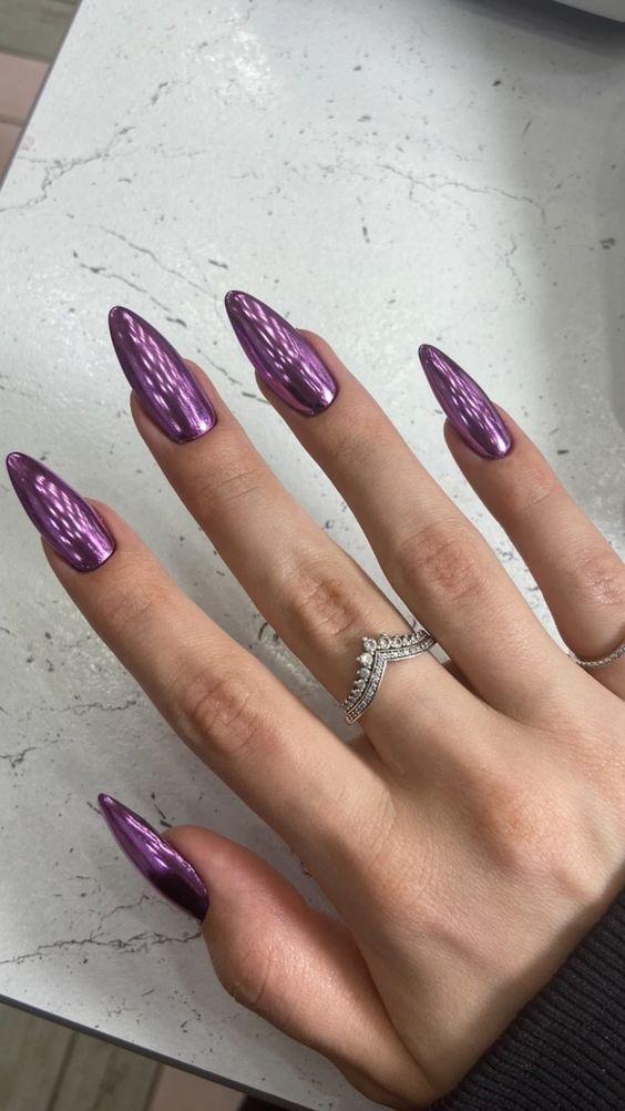 μοβ-μεταλλικά νύχια-ιδέες-