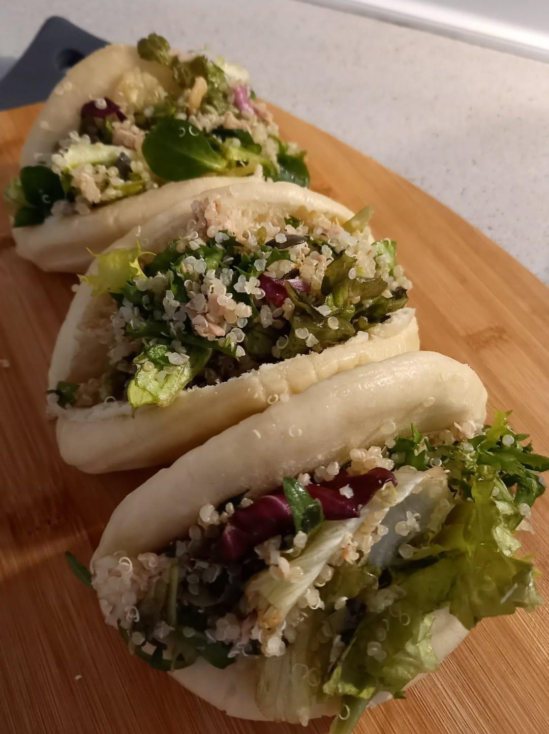 Συνταγές-για-σχολείο-Bao-Buns-γεμιστά-με-τόνο-και-κινόα