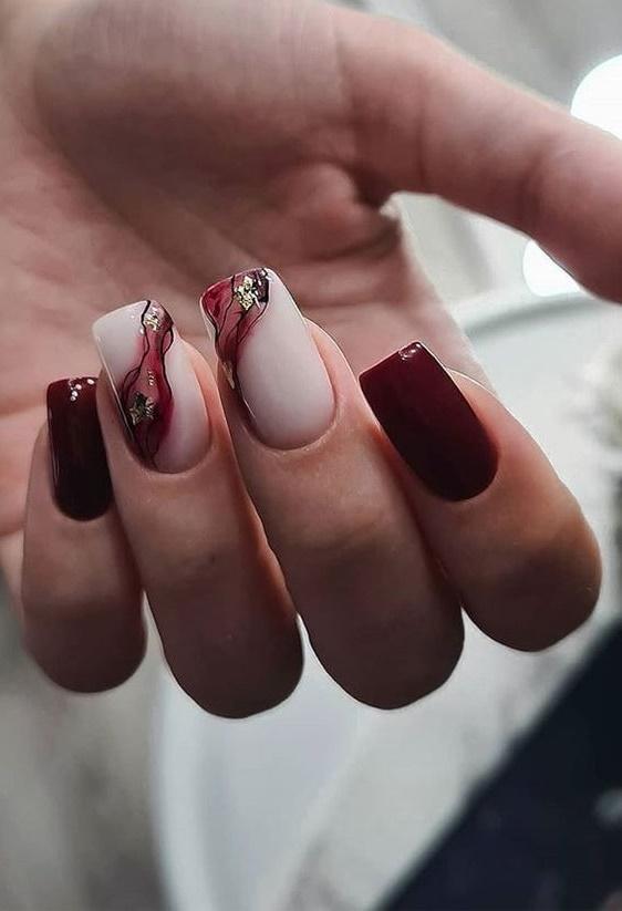 μπορντό νύχια-με-σχέδια-ιδέες-