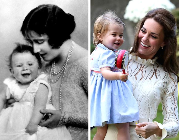 10-φωτογραφίες-που-δείχνουν-ότι-η-βασιλίσσα Ελισάβετ-μοιάζει-με-την-πριγκίπισσα Σάρλοτ-