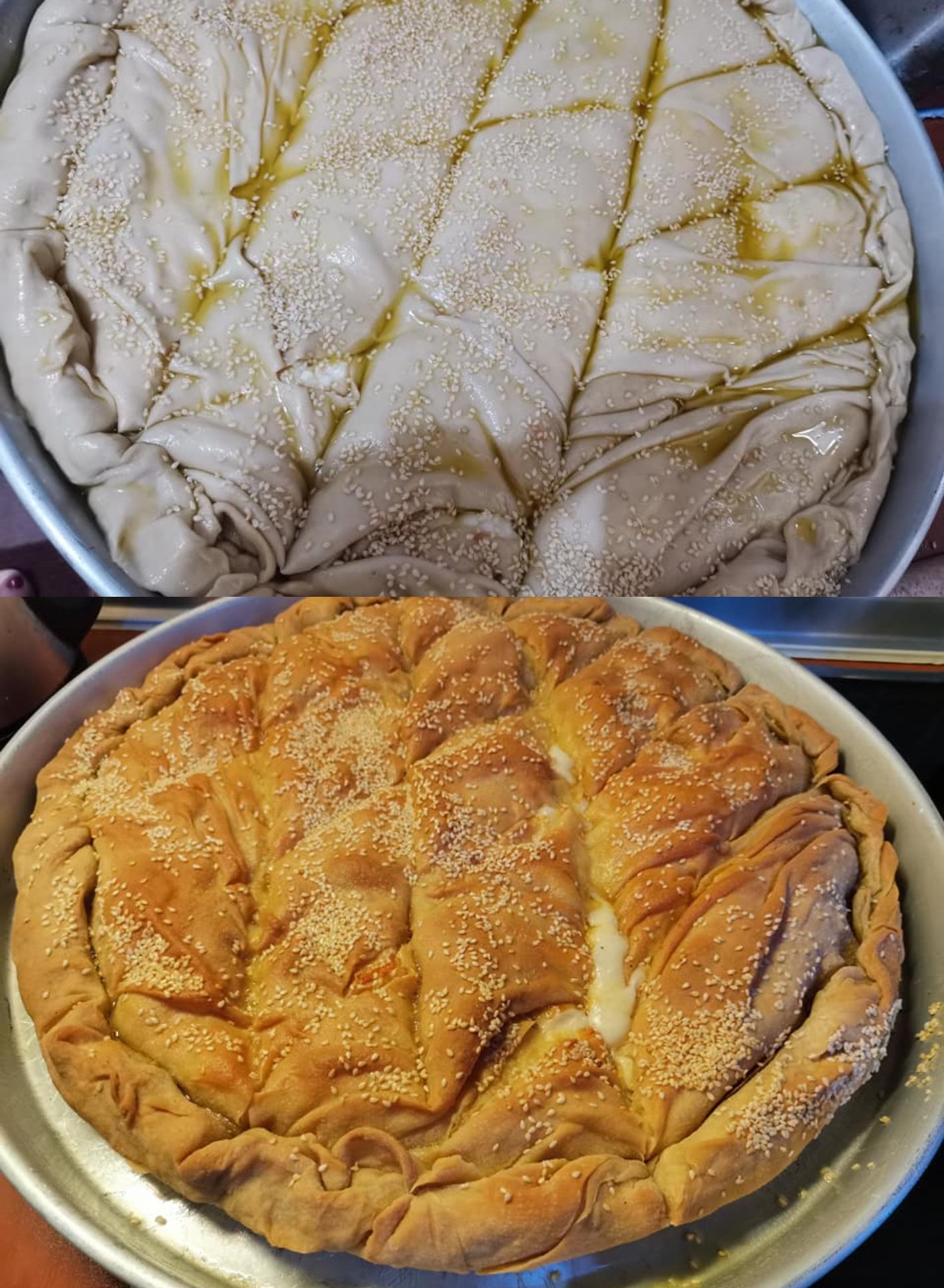 Η πίτα της Κυριακής: Τυρόπιτα με μπεσαμέλ και τυριά