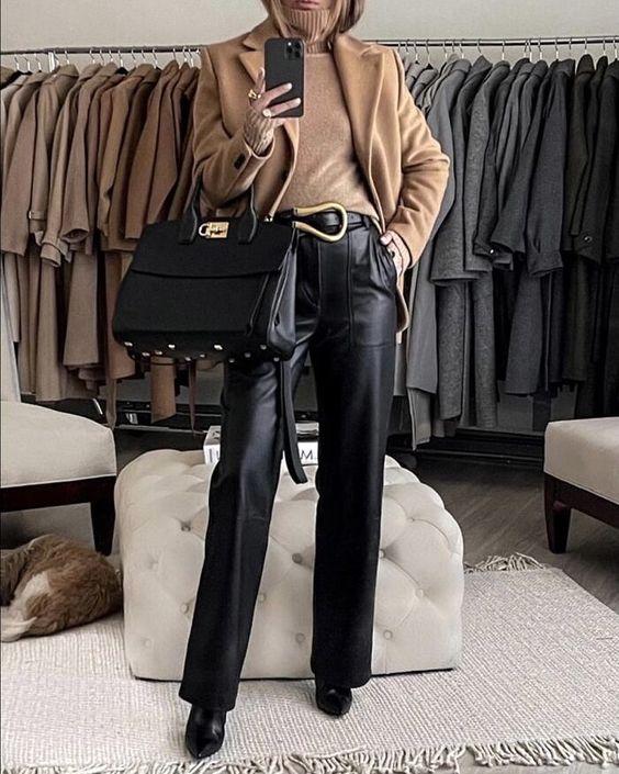 ιδέες-για-να-συνδυάσετε-τα-ψηλόμεσα μαύρα παντελόνια-τον-Χειμώνα 2023-τάσεις-