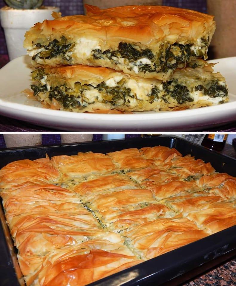 Σπανακοτυρόπιτα- με- κρατσανιστό -φύλλο-