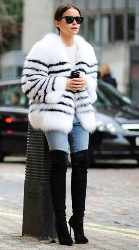 ασπρόμαυρο-γούνινο μπουφάν-ιδέες- ασπρόμαυρο-γούνινο μπουφάν-ιδέες-