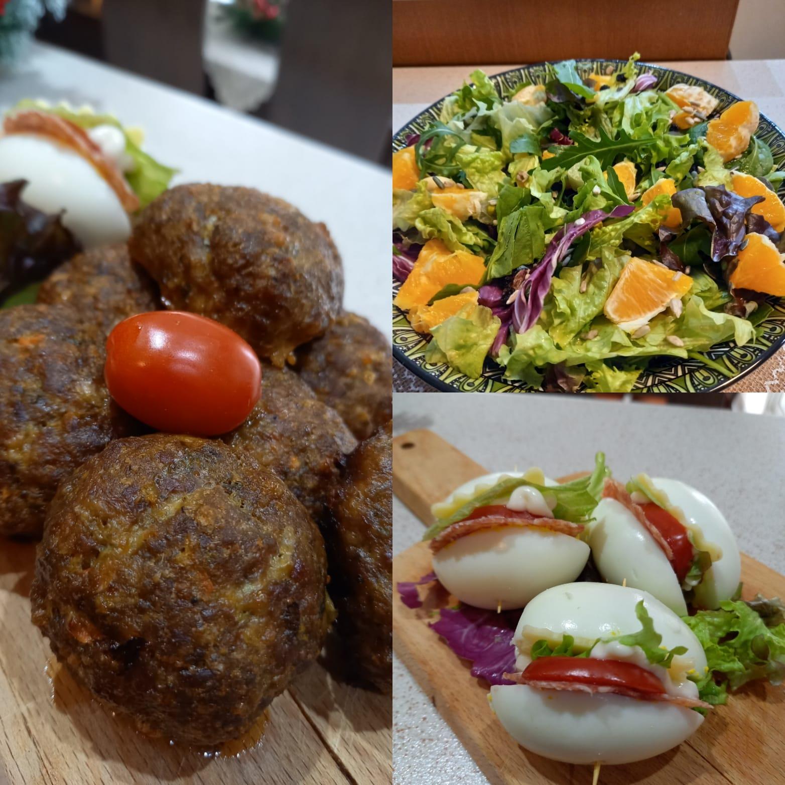 Μενού-για-την-Κυριακή-κεφτεδάκια-αυγά γεμιστά-πράσινη σαλάτα-συνταγή-