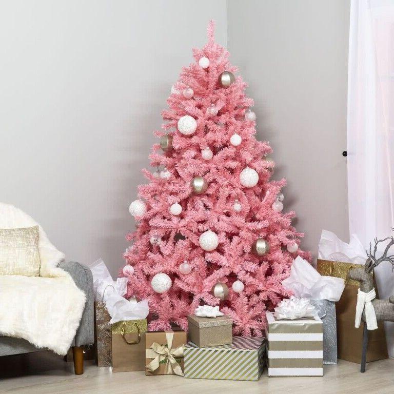 ροζ χριστουγεννιάτικο δέντρο-τάσεις-Χριστούγεννα 2022-ιδέες-