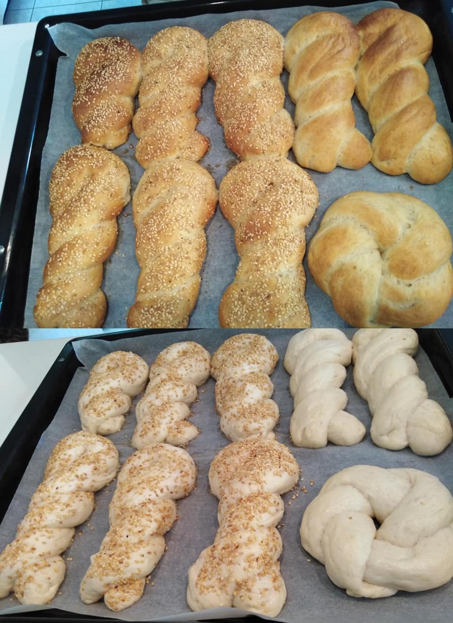 Αφράτα κουλούρια Θεσσαλονίκης σε πλεξούδες