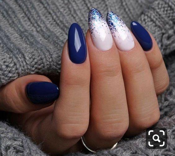 μπλε νύχια-με-γκλίτερ-ιδέες-