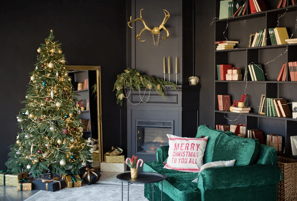 σμαραγδί χριστουγεννιάτικη διακόσμηση-για-το-σπίτι-Χριστούγεννα 2022-ιδέες-