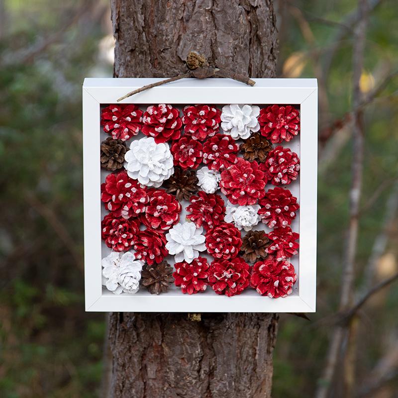 διακοσμητικό-κάδρο-από-κουκουνάρια-ιδέες-