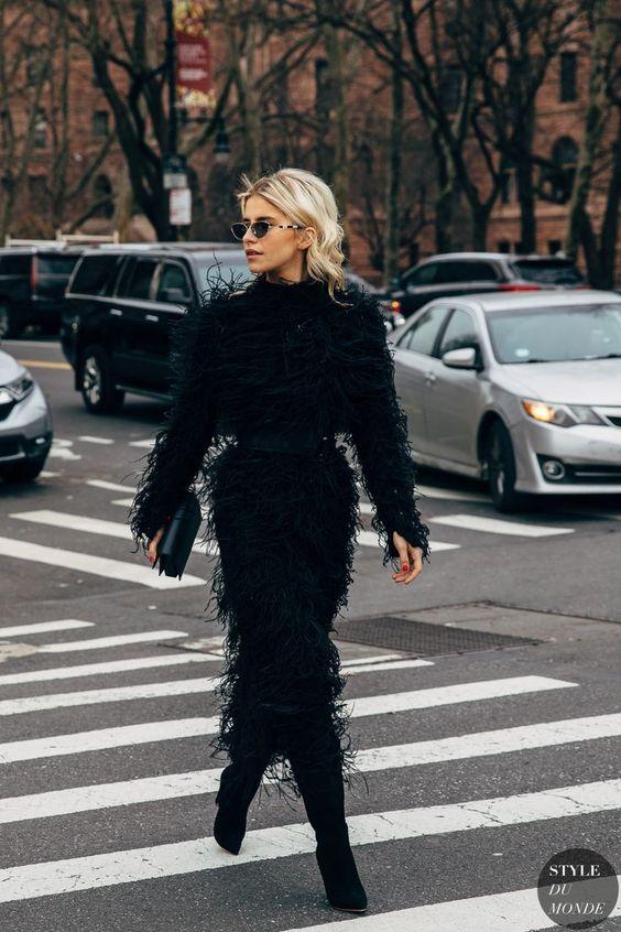 μαύρο-γούνινο φόρεμα-ιδέες-