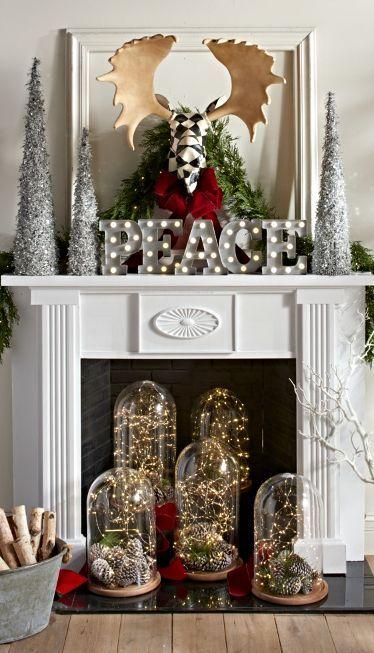 χριστουγεννιάτικες γυάλες-στο-τζάκι-με-φωτάκια-ιδέες- χριστουγεννιάτικες γυάλες-στο-τζάκι-με-φωτάκια-ιδέες-