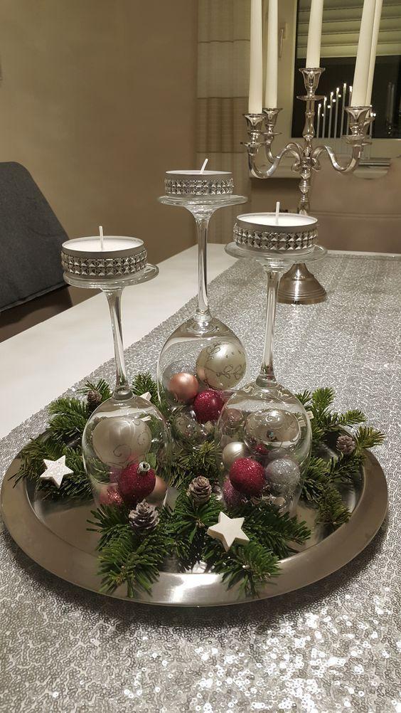 χριστουγεννιάτικα κηροπήγια-στην-τραπεζαρία-ιδέες-