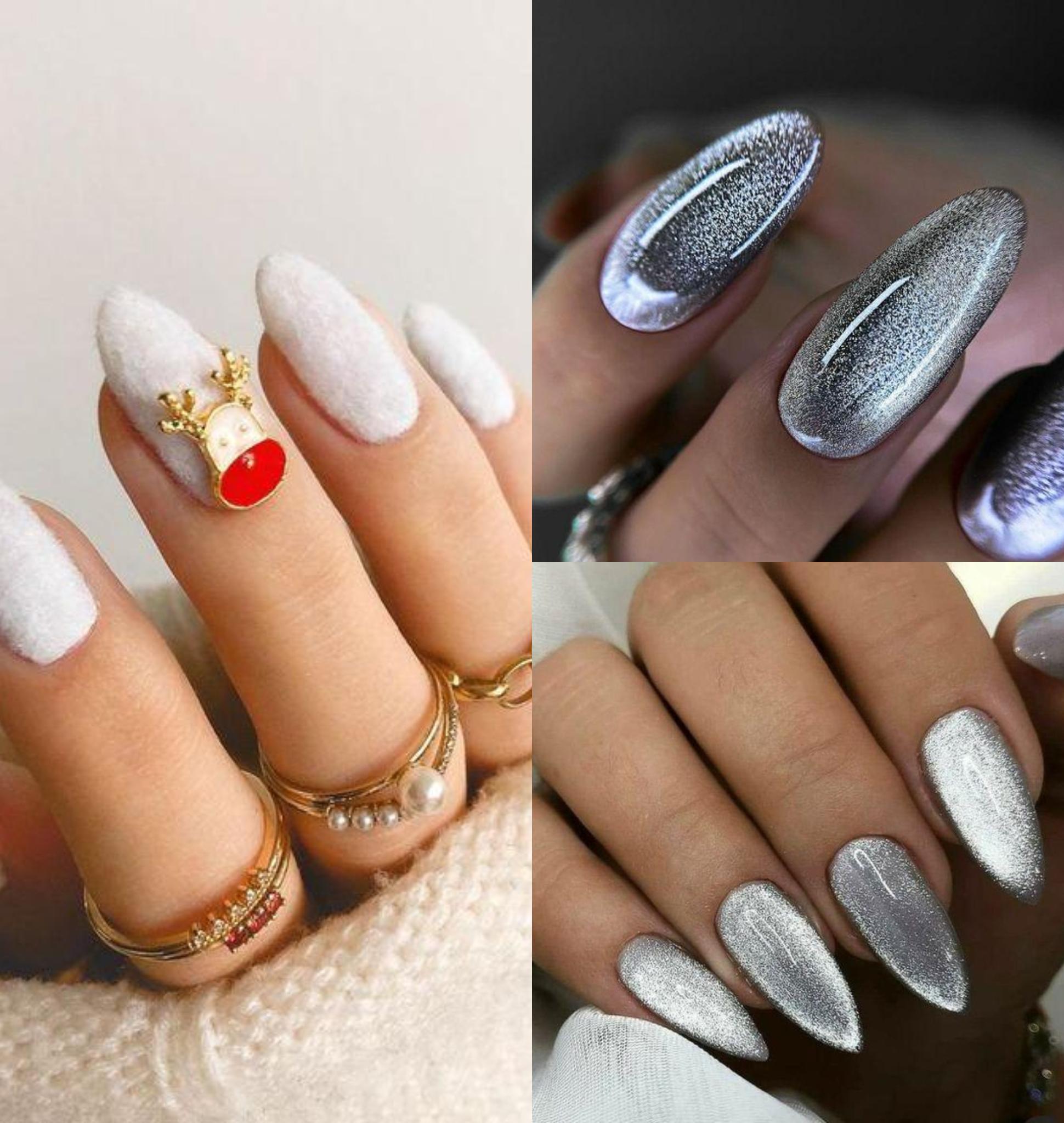 Χριστουγεννιάτικα velvet nails 2022-2023