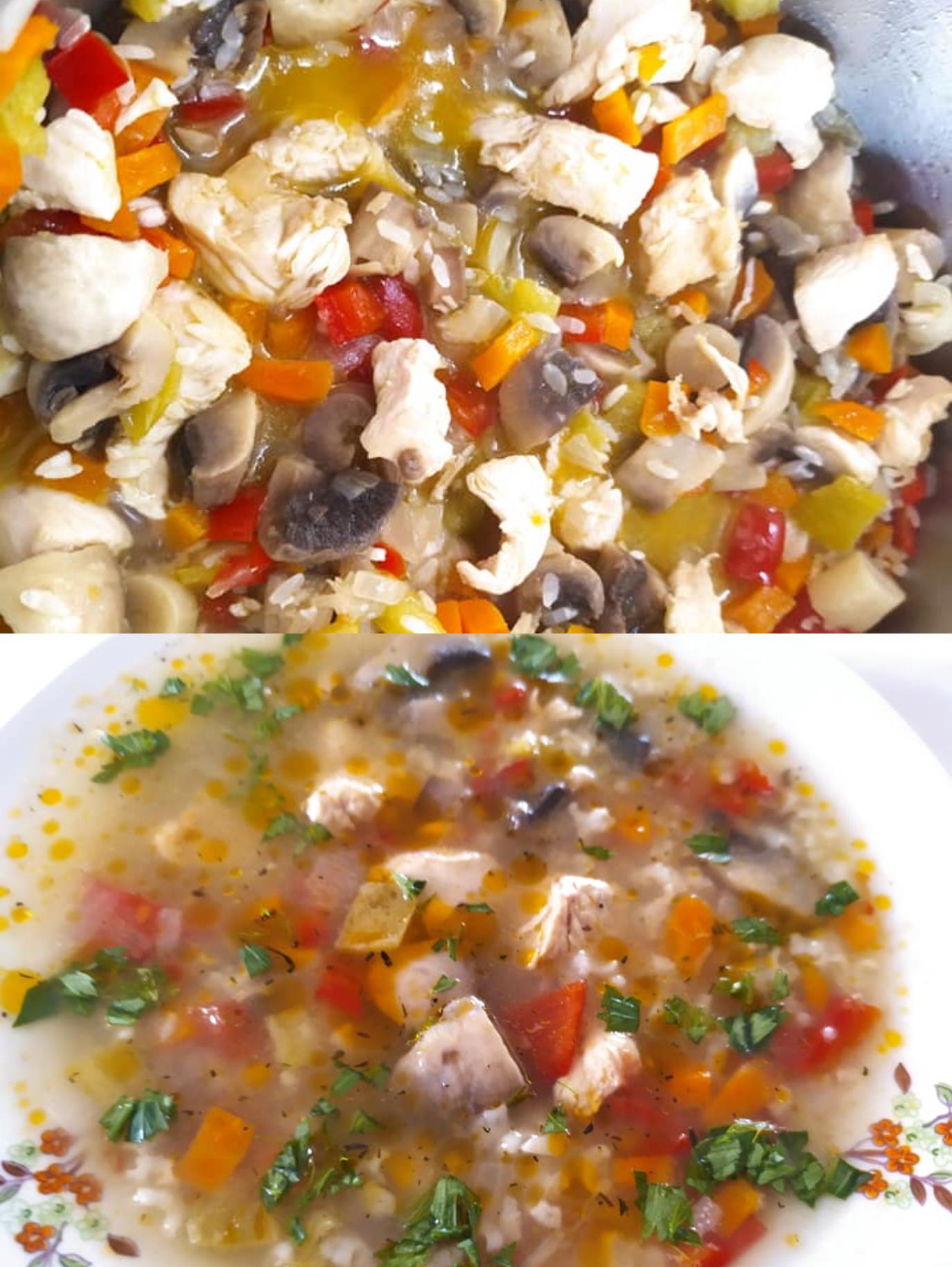 Κοτόσουπα με μανιτάρια