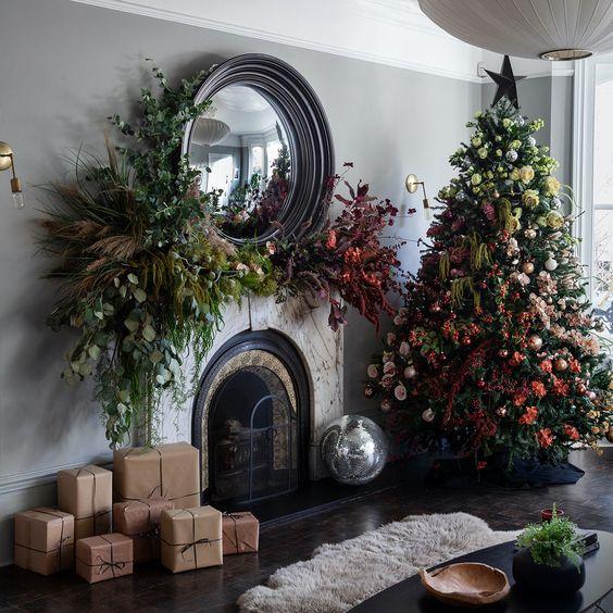 χριστουγεννιάτικο δέντρο-με-αποξηραμένα-λουλούδια-ιδέες- χριστουγεννιάτικο δέντρο-με-αποξηραμένα-λουλούδια-ιδέες-