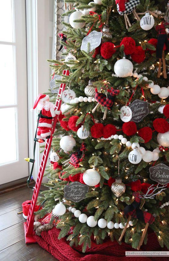 χριστουγεννιάτικο δέντρο-με-στολίδια-πομ πομ-ιδέες-