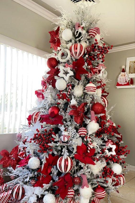 ιδέες-για-να-στολίσεις-το-χριστουγεννιάτικο δέντρο-σε-κόκκινο-Χριστούγεννα 2022-