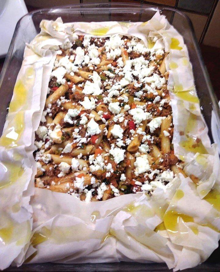 πένες-με-κιμά-σε-φύλλο κρούστας-συνταγή-