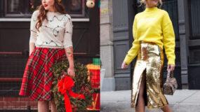 ιδέες-για-χριστουγεννιάτικο ντύσιμο-με-φούστα-Χριστούγεννα 2022-