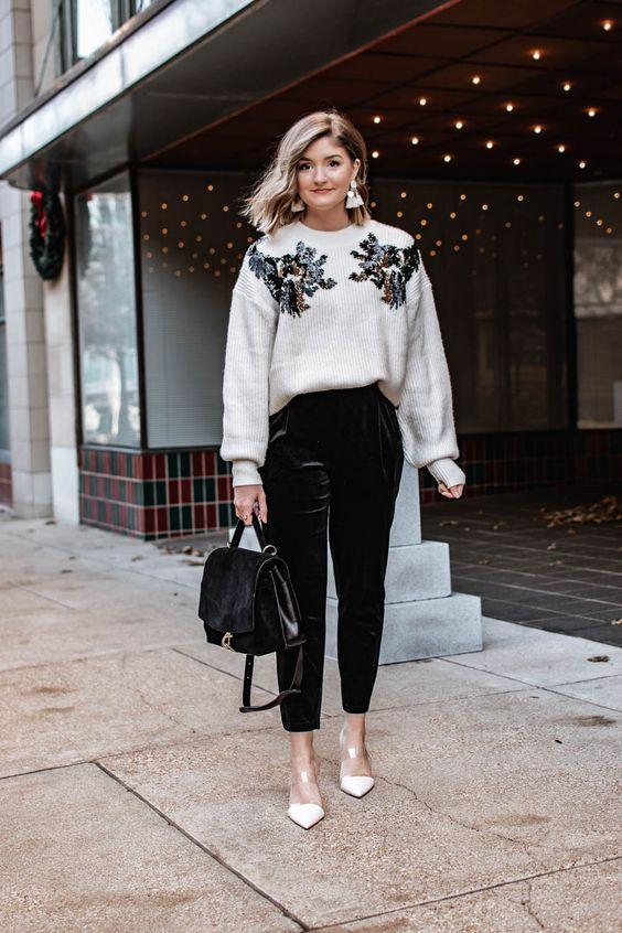 ιδέες-για-χριστουγεννιάτικο ντύσιμο-με-παντελόνια-Χριστούγεννα 2022-