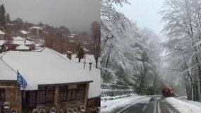 Έπεσαν τα πρώτα χιόνια : Στα λευκά πολλές περιοχές της χώρας