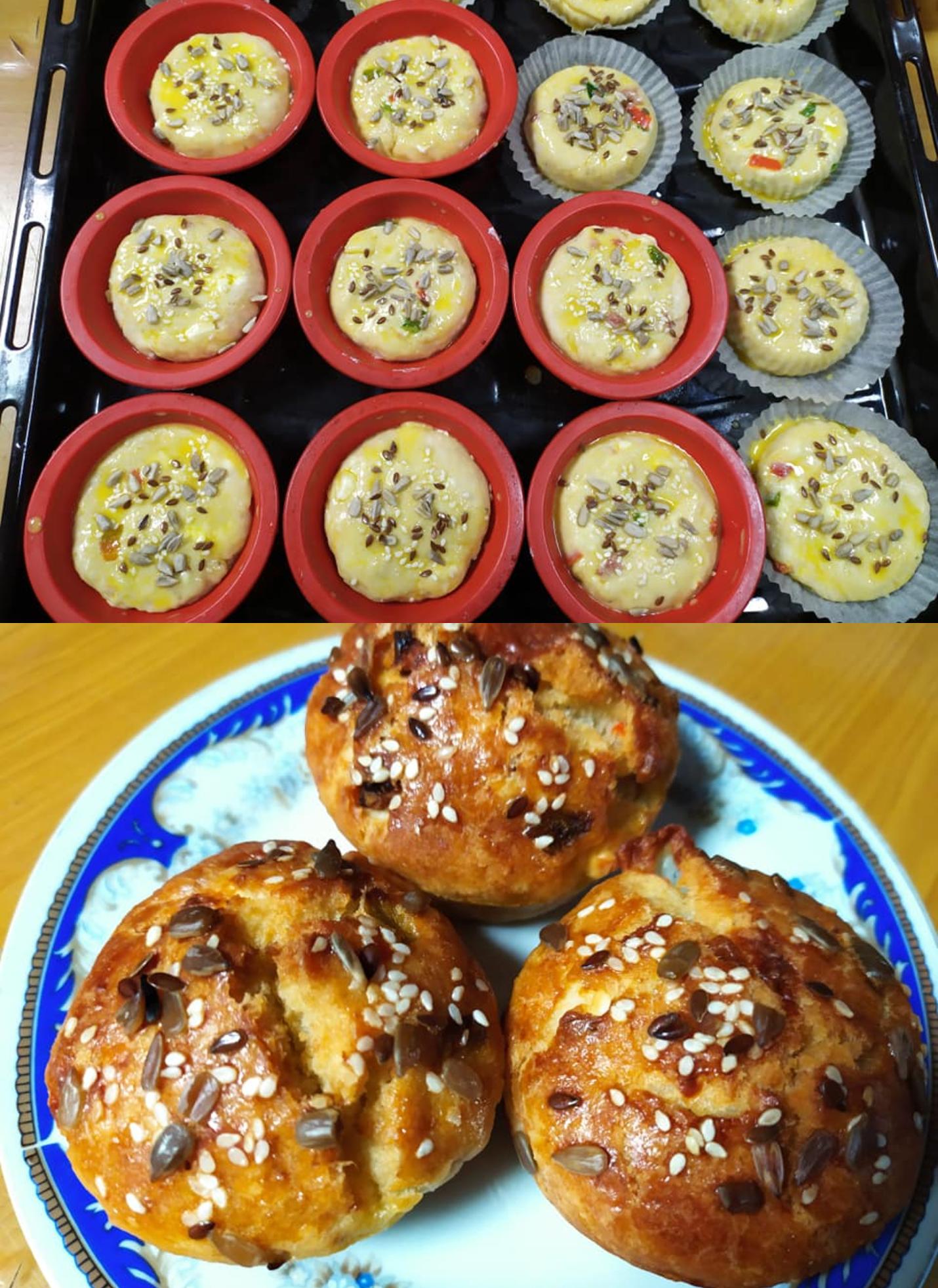 Τυροπιτάκια σε φορμάκια με ζύμη γιαουρτιού