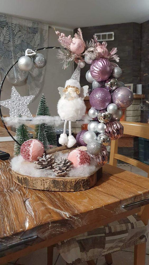 χριστουγεννιάτικος δίσκος-με-στεφάνι-και-στολίδια-ιδέες- χριστουγεννιάτικος δίσκος-με-στεφάνι-και-στολίδια-ιδέες-