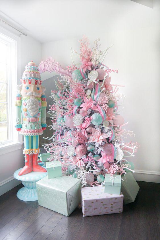 χριστουγεννιάτικο δέντρο-στο-παιδικό δωμάτιο-σε-παστέλ-ιδέες-
