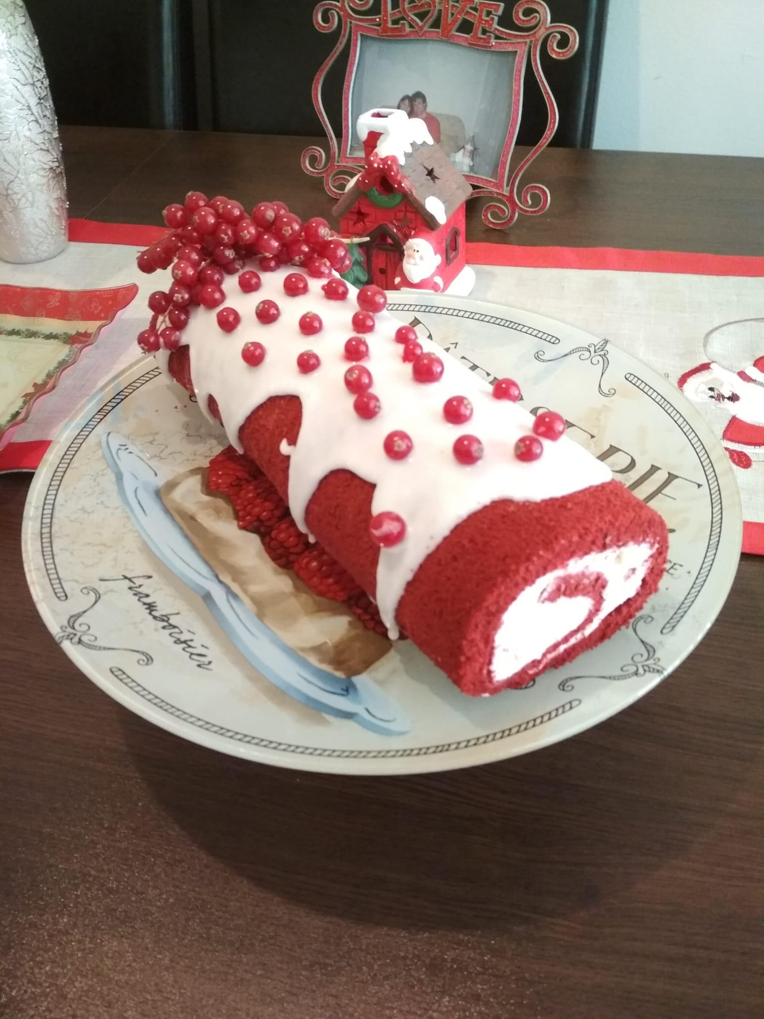 χριστουγεννιάτικος κορμός-red velvet-συνταγή- χριστουγεννιάτικος κορμός-red velvet-συνταγή-