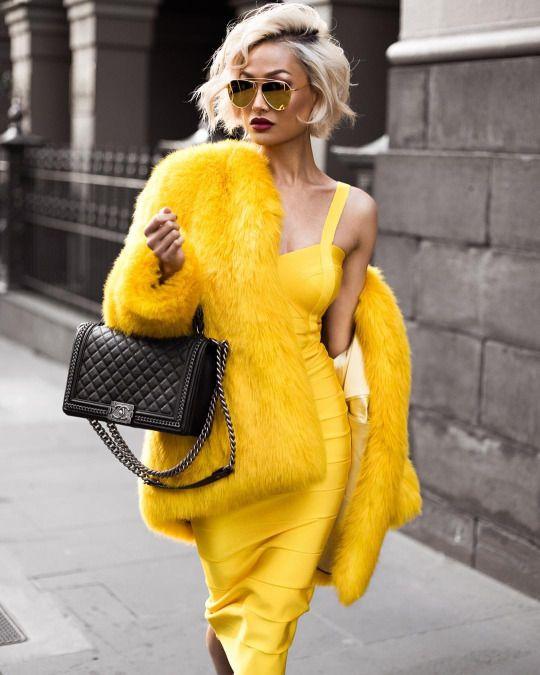 κίτρινο-δερμάτινο φόρεμα-ιδέες-