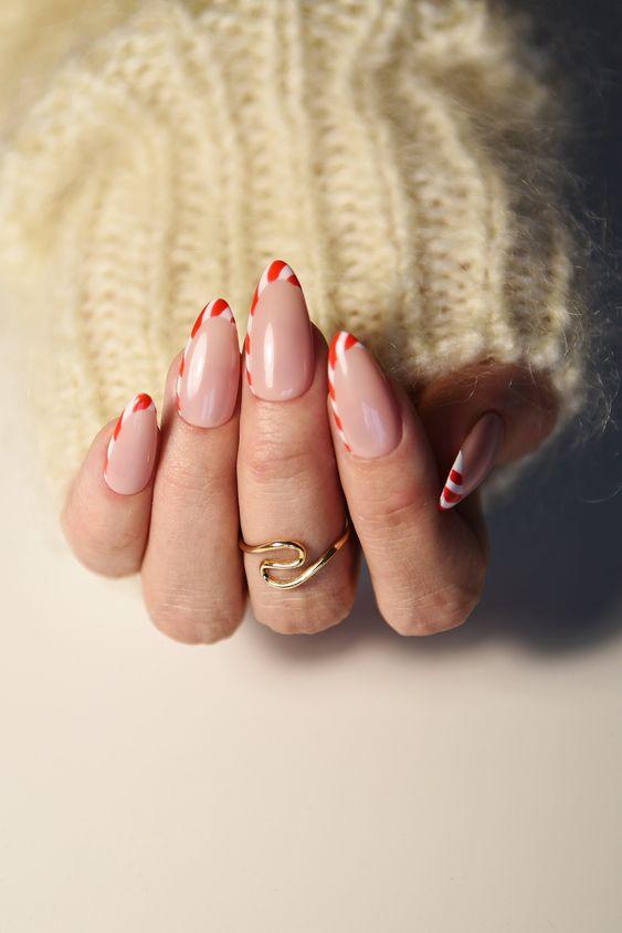 γαλλικό μανικιούρ-σε-κόκκινο-και-λευκό-ιδέες- γαλλικό μανικιούρ-σε-κόκκινο-και-λευκό-ιδέες-