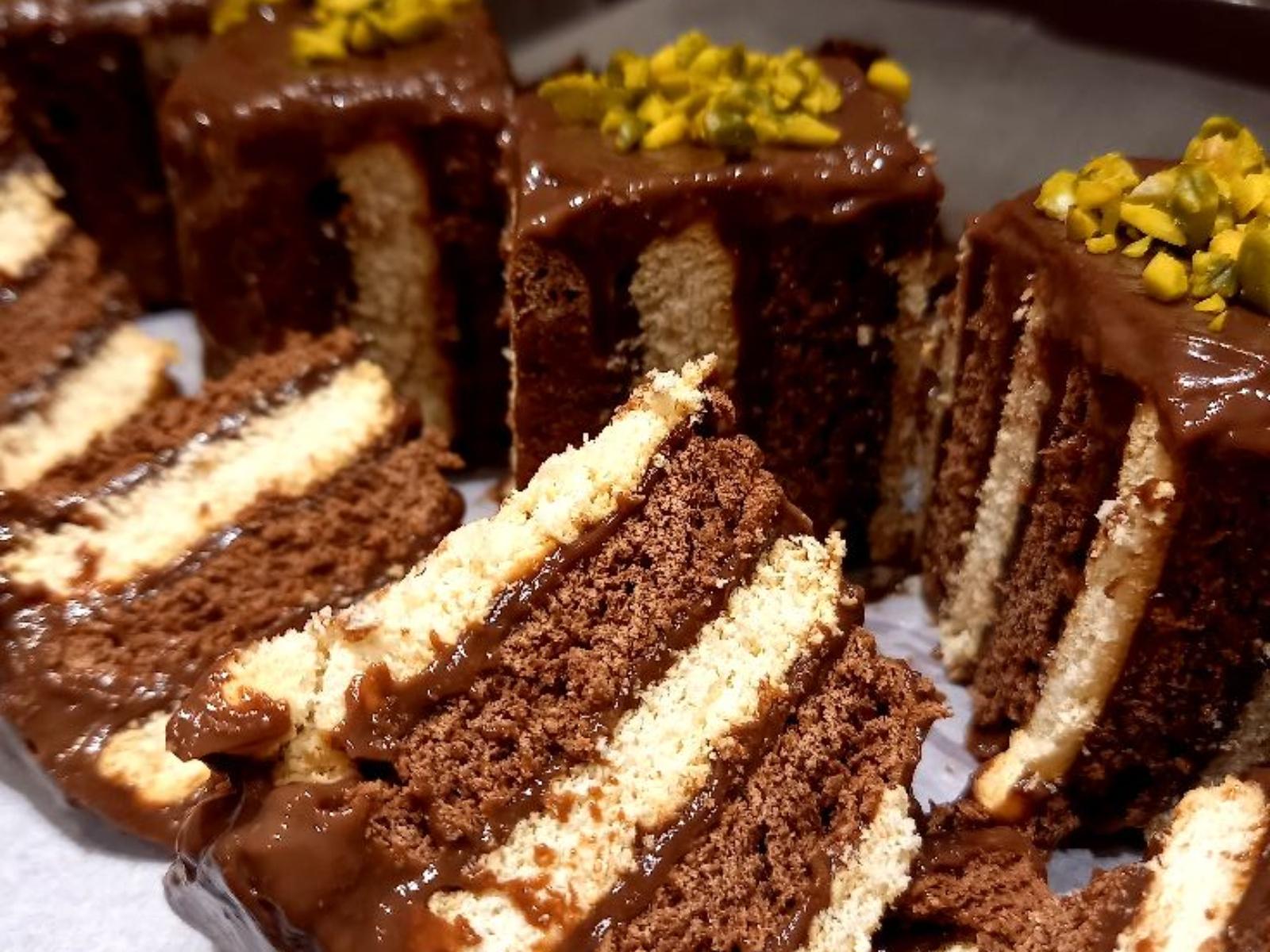 δίχρωμος-χριστουγεννιάτικος κορμός-σοκολάτας-συνταγή-